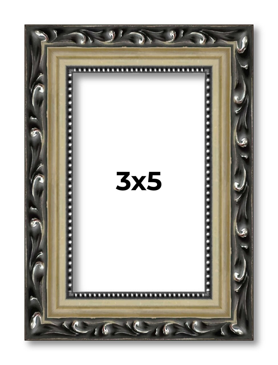 3x5 Museum-Quality Picture Frame with UV-Resistant Acrylic & Acid-Free Backing, Available in 4 Finishes - Gold, Silver, Bronze, and Black
